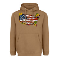Toasted Coconut usa map with sunflower and cactus Heavyweight Hoodie - Artiststas