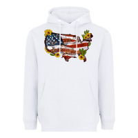 White usa map with sunflower and cactus Heavyweight Hoodie - Artiststas