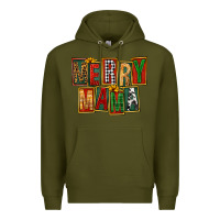 Army Green merry mama Premium Hoodie - FaDigitalArtStudio