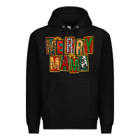 Black merry mama Premium Hoodie - FaDigitalArtStudio