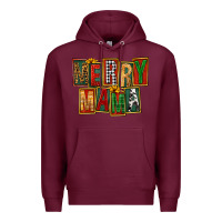 Burgundy merry mama Premium Hoodie - FaDigitalArtStudio