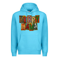 Ocean Blue merry mama Premium Hoodie - FaDigitalArtStudio