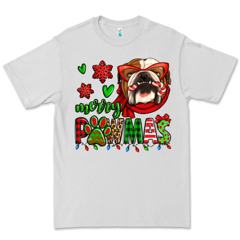 Merry Pawmas Christmas Bulldog Premium Tee by Jasminsmagicworld | Teevron