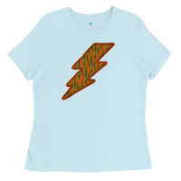 Baby Blue Western Cactus Lightning Orange Background Ladies Tee - Bettercallsaul