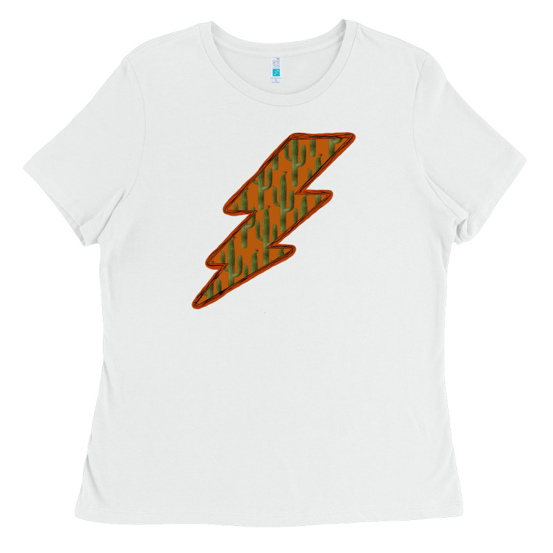 Western Cactus Lightning Orange Background Ladies Tee by Bettercallsaul | Teevron