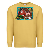 Antique Gold farm life tractor cow pig rooster Premium Sweatshirt - Artiststas