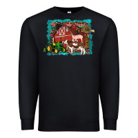Black farm life tractor cow pig rooster Premium Sweatshirt - Artiststas
