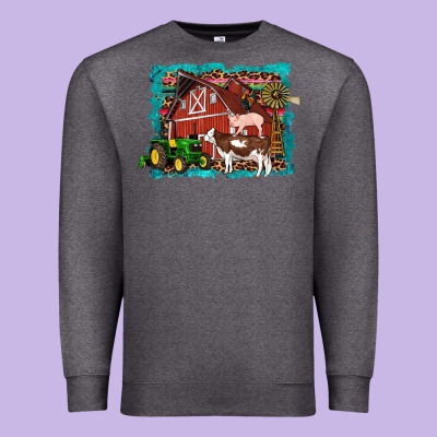 Farm Life Tractor Cow Pig Rooster Premium Sweatshirt Designed By Artiststas