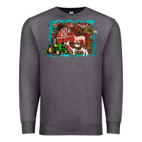 Charcoal Heather farm life tractor cow pig rooster Premium Sweatshirt - Artiststas