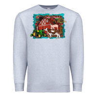 Heather Grey farm life tractor cow pig rooster Premium Sweatshirt - Artiststas