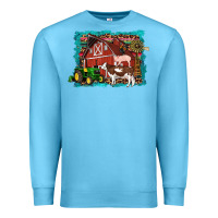 Ocean Blue farm life tractor cow pig rooster Premium Sweatshirt - Artiststas