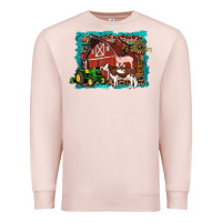 Pale Pink farm life tractor cow pig rooster Premium Sweatshirt - Artiststas