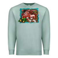 Seafoam farm life tractor cow pig rooster Premium Sweatshirt - Artiststas