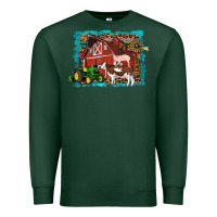 Sports Green farm life tractor cow pig rooster Premium Sweatshirt - Artiststas