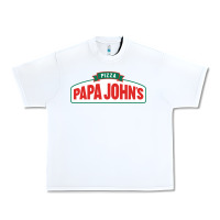 White product pizza papa jhons Urban Heavy Tee - minhPixels