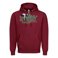Burgundy howdy christmas Zipper Hoodie - CowhideDigitalArt