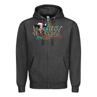 Charcoal Heather howdy christmas Zipper Hoodie - CowhideDigitalArt