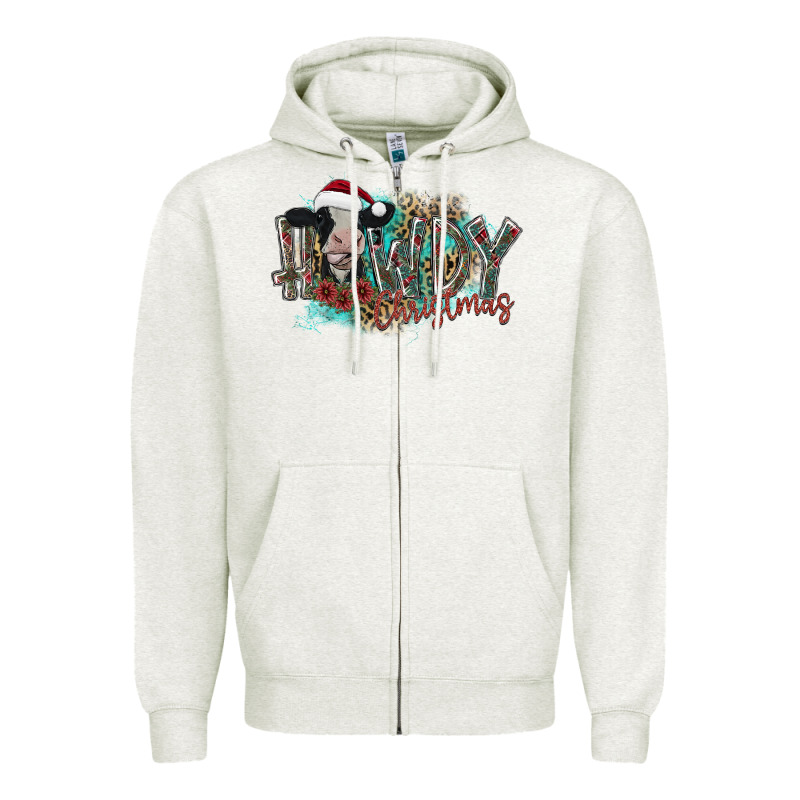 Howdy Christmas Zipper Hoodie by CowhideDigitalArt | Teevron