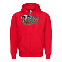 Red howdy christmas Zipper Hoodie - CowhideDigitalArt