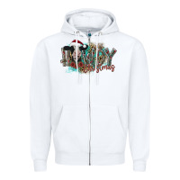 White howdy christmas Zipper Hoodie - CowhideDigitalArt