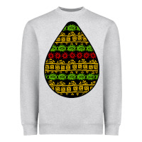Heather Grey african masks teardrop Heavyweight Sweatshirt - BundleAndBundleShop