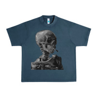 Midnight Navy Vincent Van Gogh Skull of a SkeletonVintage Halloween Skull Urban Heavy Tee - minhPixels