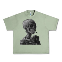 Oil Green Vincent Van Gogh Skull of a SkeletonVintage Halloween Skull Urban Heavy Tee - minhPixels