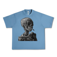 Pebble Blue Vincent Van Gogh Skull of a SkeletonVintage Halloween Skull Urban Heavy Tee - minhPixels