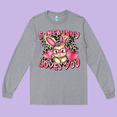 Somebunny Loves You Easter Day Long Sleeve Tee Designed By Cowgirlartshop