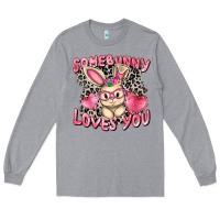 Heather Grey Somebunny loves you Easter Day Long Sleeve Tee - CowGirlArtShop