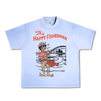 Grape Ice Vintage The Happy Fisherman 2022 Fishing Mens Kids Urban Heavy Tee - minhPixels