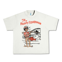 Pistachio Vintage The Happy Fisherman 2022 Fishing Mens Kids Urban Heavy Tee - minhPixels