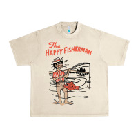 Sandshell Vintage The Happy Fisherman 2022 Fishing Mens Kids Urban Heavy Tee - minhPixels