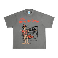 Tornado Vintage The Happy Fisherman 2022 Fishing Mens Kids Urban Heavy Tee - minhPixels