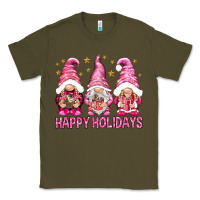 Army Green Happy holidays with gnomes Classic Tee - NancyCooperArtShop