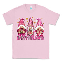 Bubblegum Pink Happy holidays with gnomes Classic Tee - NancyCooperArtShop