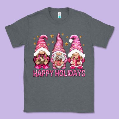 Happy Holidays With Gnomes Classic Tee Designed By Nancycooperartshop