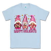 Dusty Blue Happy holidays with gnomes Classic Tee - NancyCooperArtShop