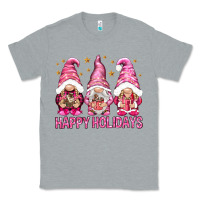 Heather Grey Happy holidays with gnomes Classic Tee - NancyCooperArtShop