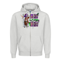 Dove Grey Moo I Mean Boo Zipper Hoodie - CowhideDigitalArt