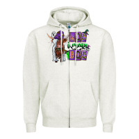 Oatmeal Heather Moo I Mean Boo Zipper Hoodie - CowhideDigitalArt