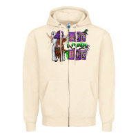 Sandshell Moo I Mean Boo Zipper Hoodie - CowhideDigitalArt
