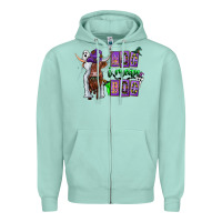 Seafoam Moo I Mean Boo Zipper Hoodie - CowhideDigitalArt