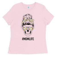 Bubblegum Pink Daisy Mom Skull Ladies Tee - Bettercallsaul