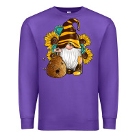 Purple western bee gnomes beehive honey sunflowers gemstone Premium Sweatshirt - Artiststas