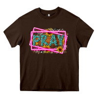Chocolate Brown Western Pray Religious Heavy Core Tee - LillyAllenDesigns