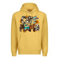Antique Gold Cat  Mama Premium Hoodie - FaDigitalArtStudio