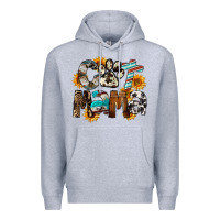 Heather Grey Cat  Mama Premium Hoodie - FaDigitalArtStudio