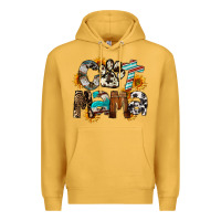 Mustard Cat  Mama Premium Hoodie - FaDigitalArtStudio