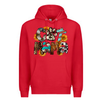 Red Cat  Mama Premium Hoodie - FaDigitalArtStudio
